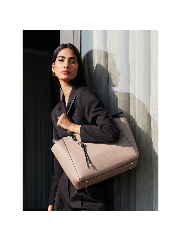 MIRAGGIO Abby Beige 14 Inches Laptop Tote Bag Shoulder Bag For Office-picture-40