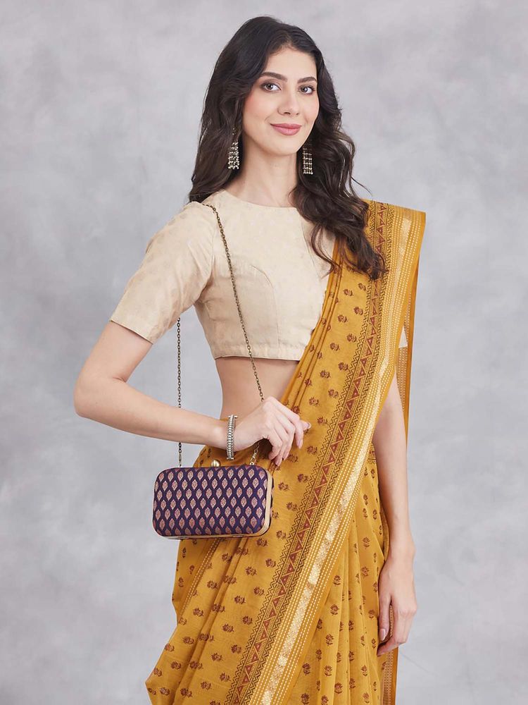 Fabindia Blue Polyester Embroidered Clutch-image-31
