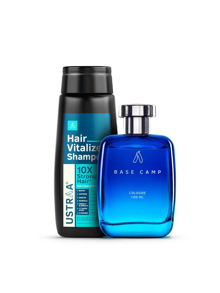Ustraa Hair Vitalizer Shampoo & Base Camp Cologne Combo-image-18