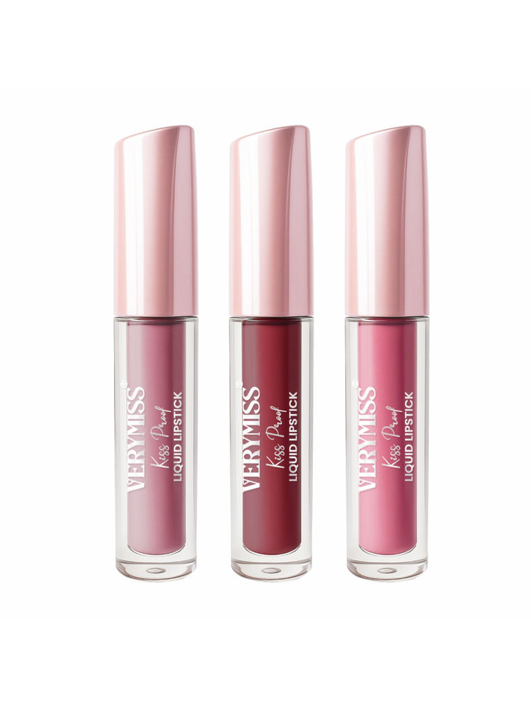 VERYMISS Kiss Proof Liquid Lipstick Combo 2 - Pack of 3-picture-26