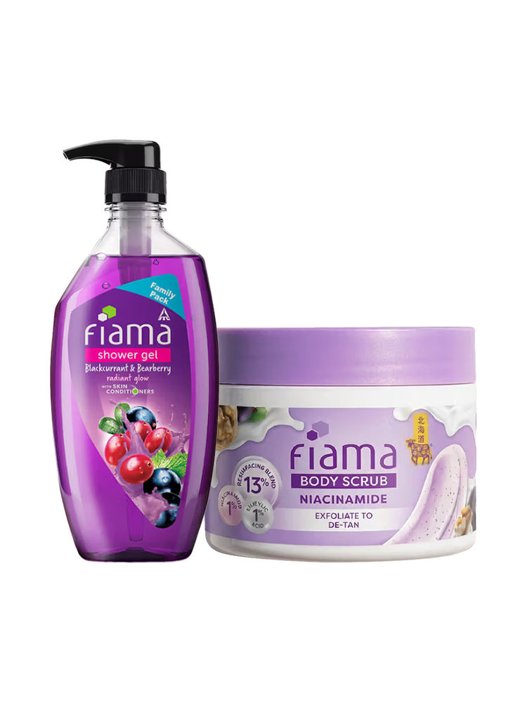 Fiama De Tan Body Scrub with 1% Niacinamide & Fiama Shower Gel Blackcurrant With Skin Conditioners-image-19
