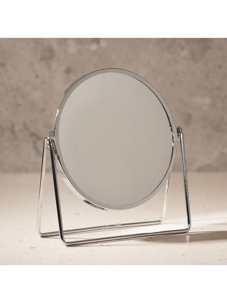 Pure Home + Living Silver Double Sided Metal Vanity Mirror