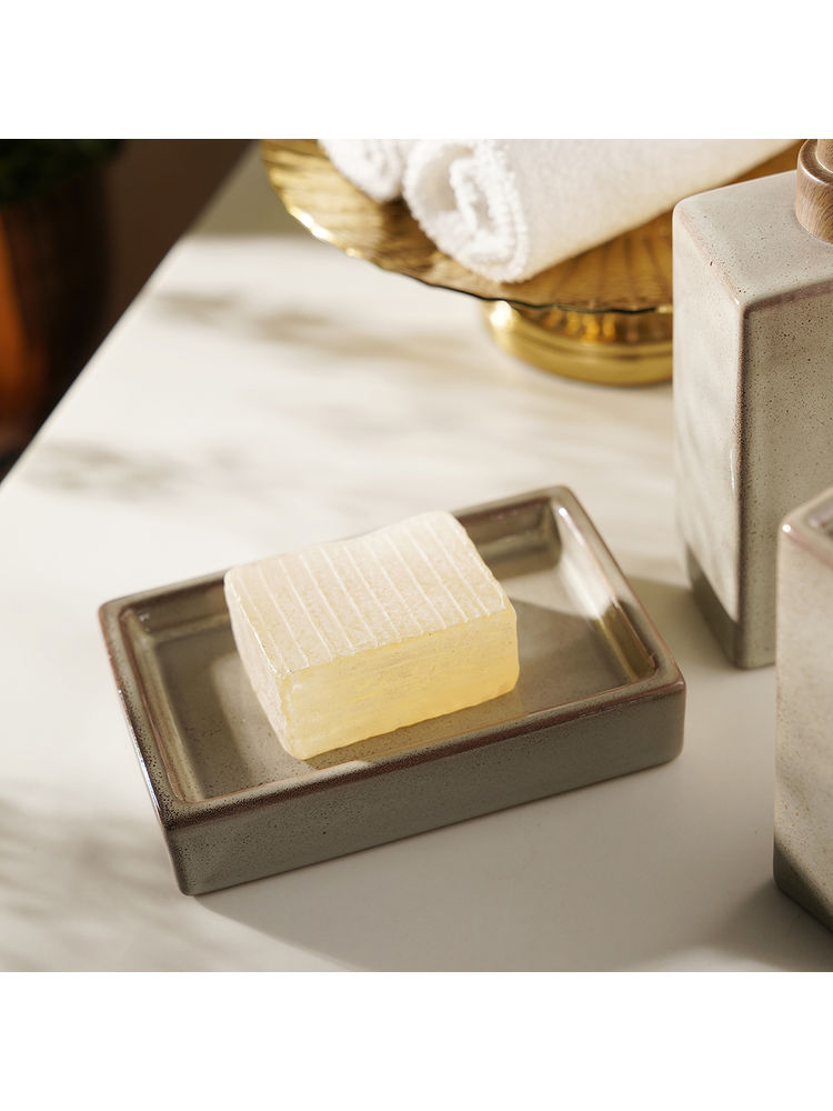 Pure Home + Living Beige Glazed Stone Soap Dish-image-36