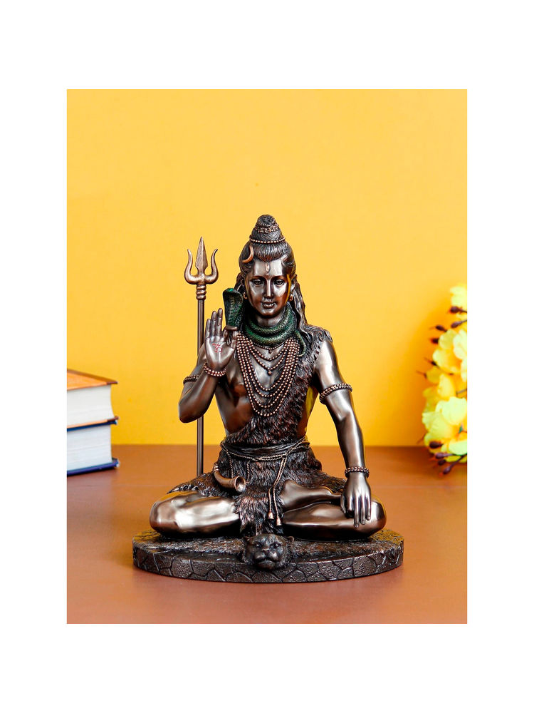 eCraftIndia Blessing Lord Shiva Cold Cast Bronze Resin Decorative Figurine-image-43