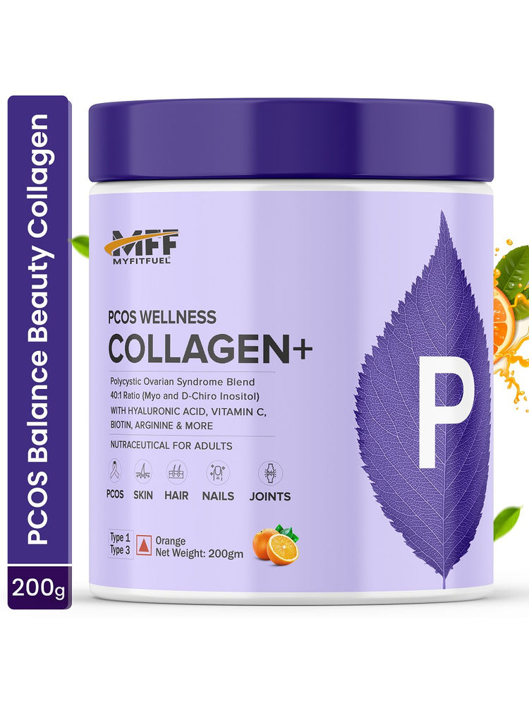MyFitFuel Pcos Wellness Collagen Peptides, 40:1 Inositol, Hyaluronic Acid & More - Orange-picture-27