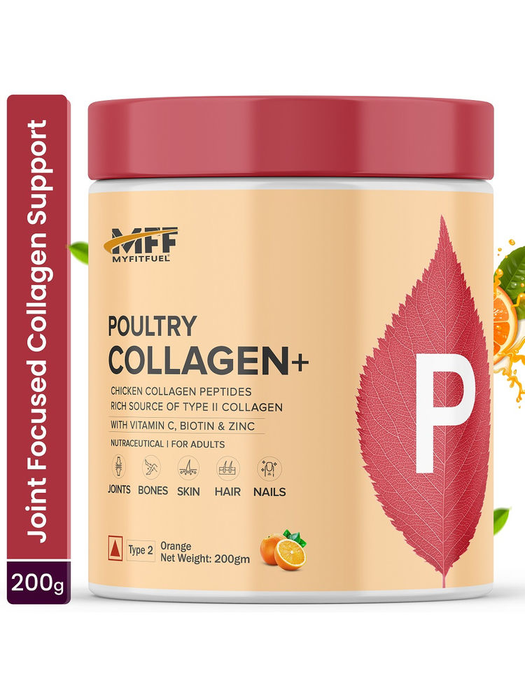 MyFitFuel Poultry Collagen Peptides Type Ii Joint Health +Biotin, Vit. C, Zinc - Orange-picture-16