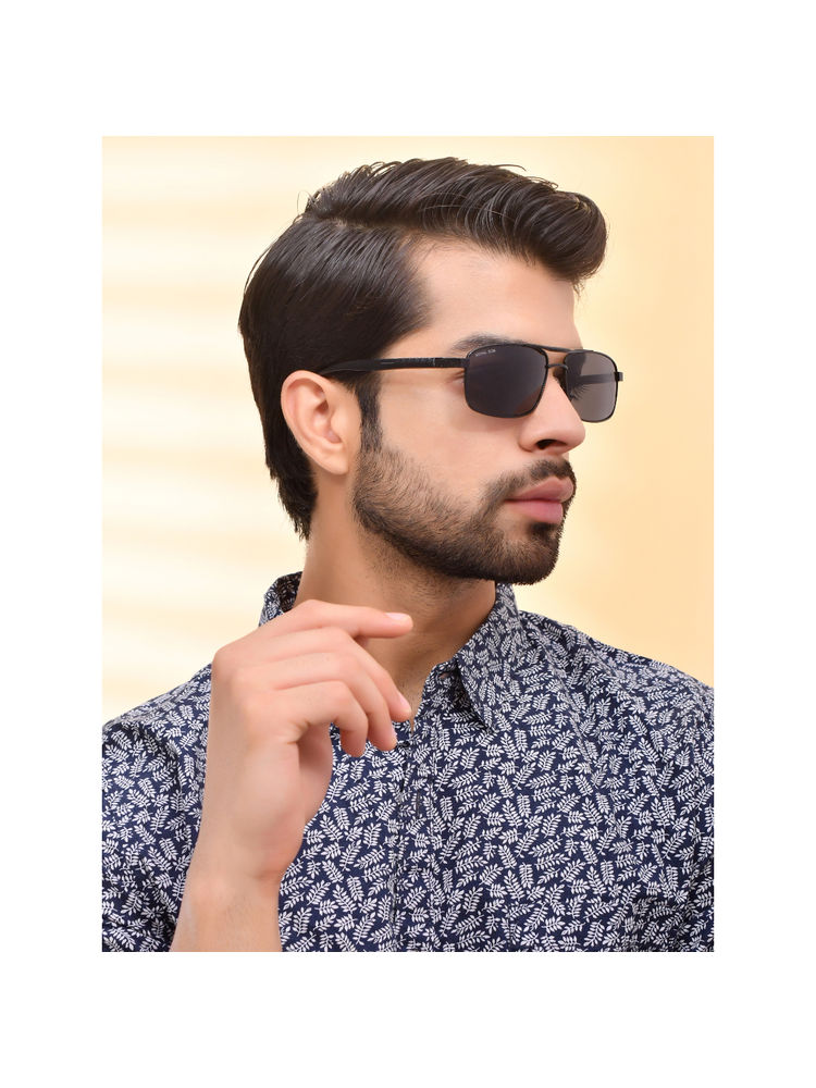 Royal Son Black Polarized Retro Rectangle Sunglasses