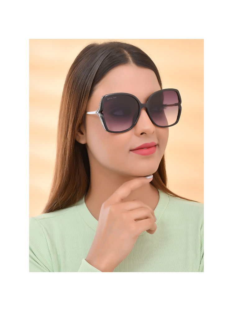 Royal Son Over-sized Uv Protection Women Sunglasses Black Lens - Chiwm00113-c1