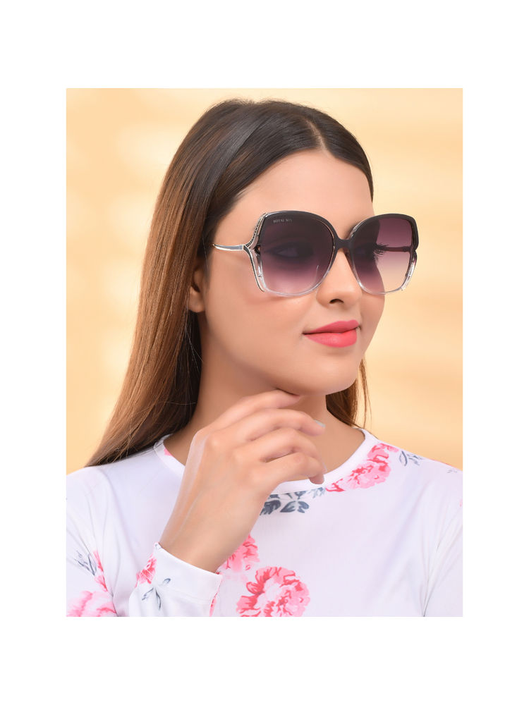 Royal Son Over-sized Uv Protection Women Sunglasses Black Lens - Chiwm00113-c2