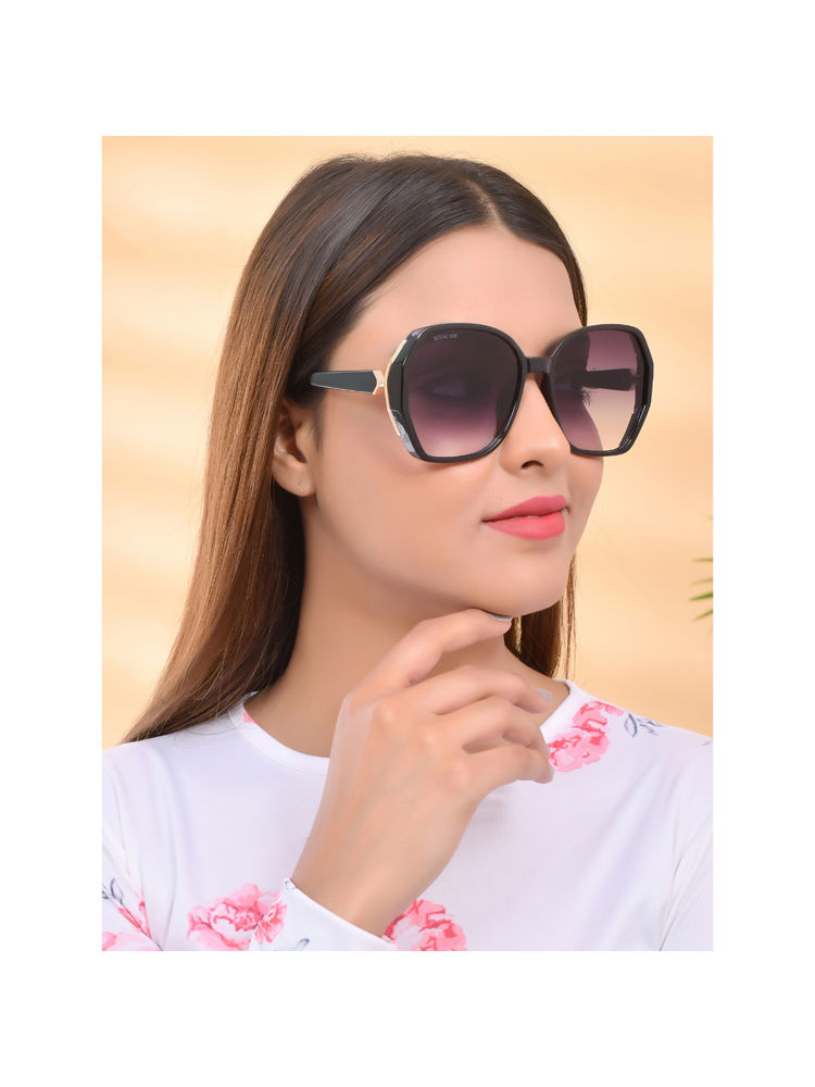 Royal Son Over-sized Uv Protection Women Sunglasses Black Lens - Chiwm00114-c1