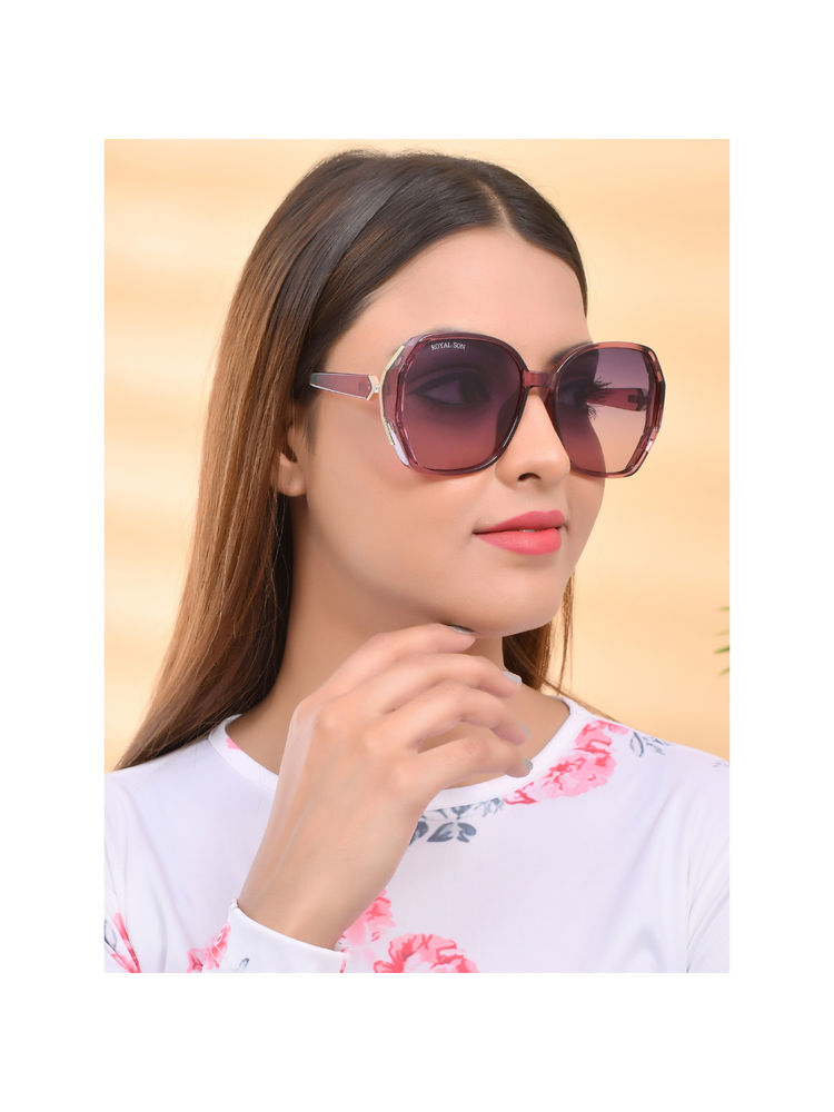 Royal Son Over-sized Uv Protection Women Sunglasses Black Lens - Chiwm00114-c4