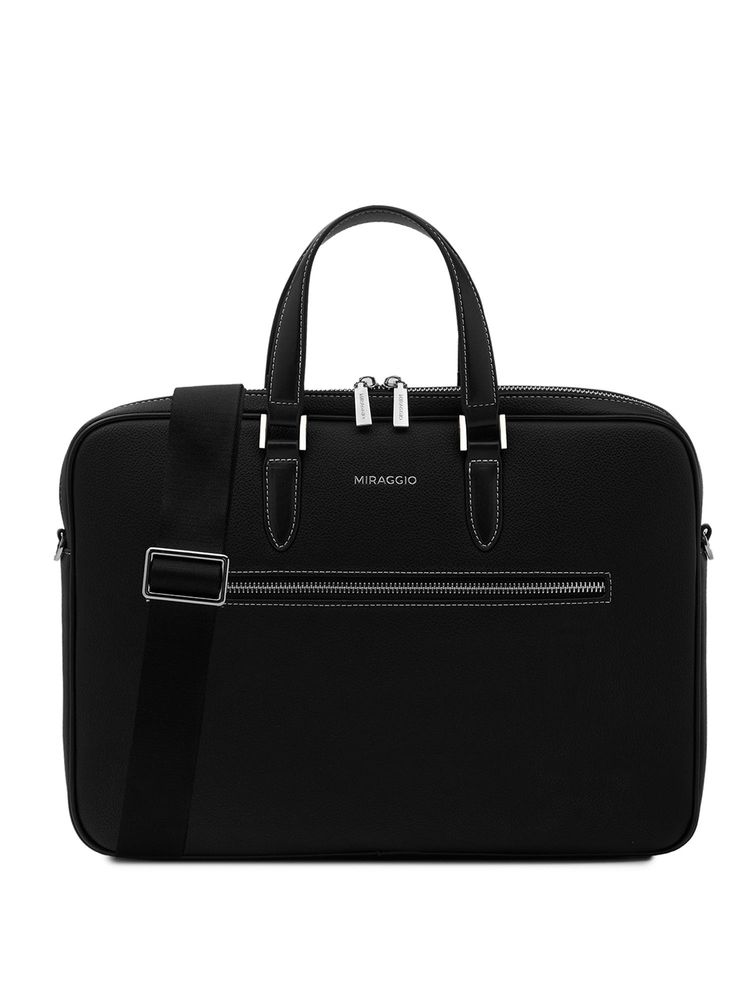 MIRAGGIO Black Aero 15 Inch Crossbody Laptop Bag with Detachable Strap (M)-picture-19
