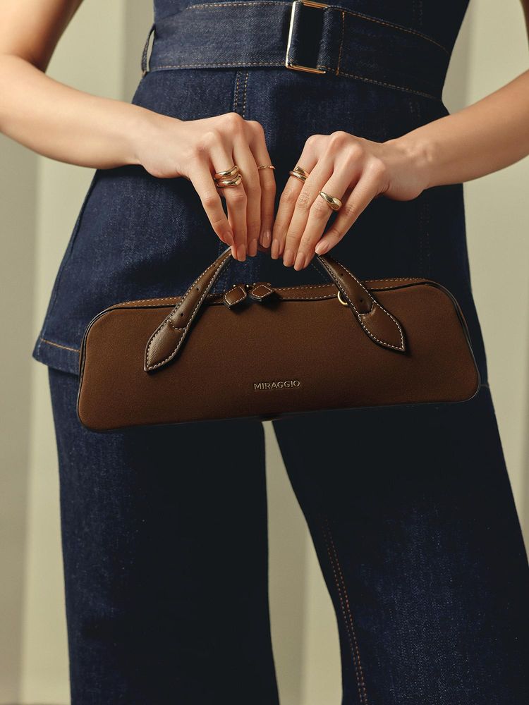 MIRAGGIO Brown Circe Top Handle Handbag with Detachable Strap (M)-picture-35