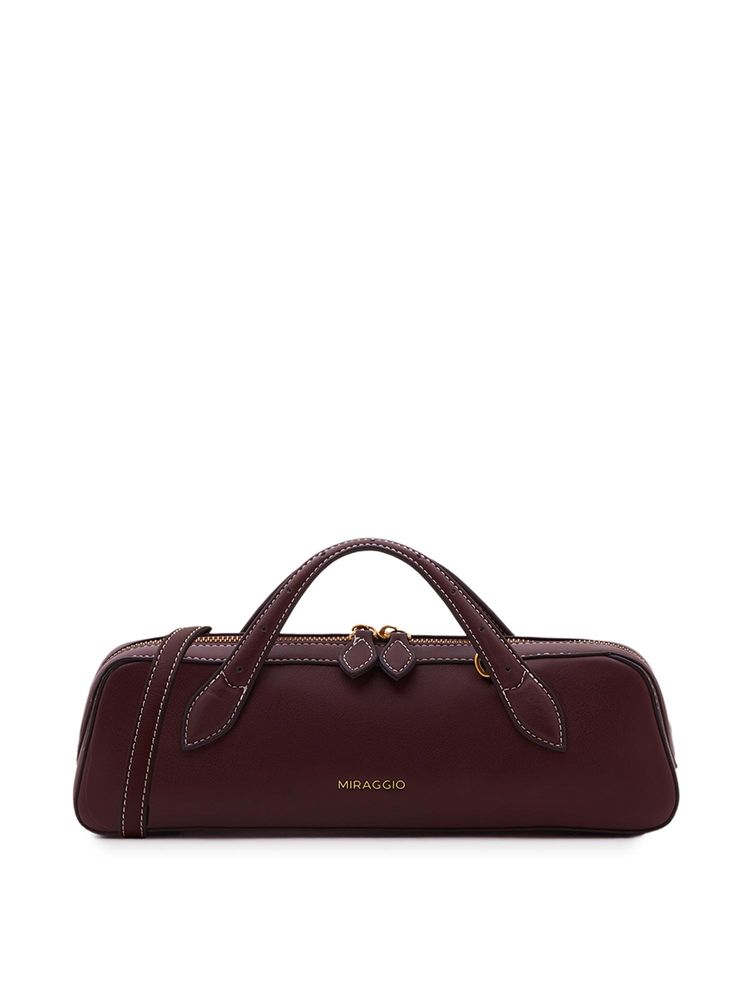 MIRAGGIO Wine Circe Top Handle Handbag with Detachable Strap (M)-picture-27