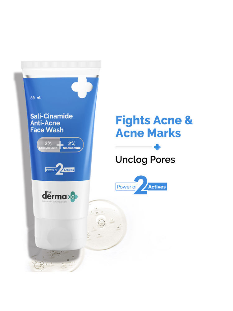 The Derma Co Sali-Cinamide Anti-Acne Face Wash with 2% Salicylic Acid & 2% Niacinamide
