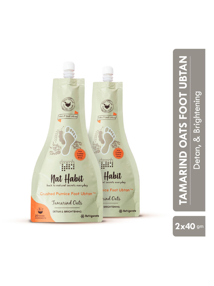 Nat Habit Tamarind Oats Foot Ubtan, Foot Scrub, Foot Mask for Skin Detan, Softens Feet - Pedicure