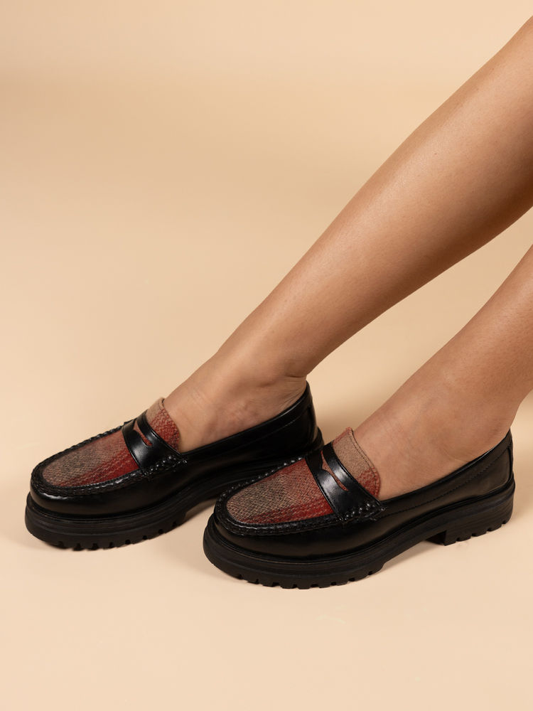 Theater Women Dr Storm Black Printed Penny Loafers-picture-29
