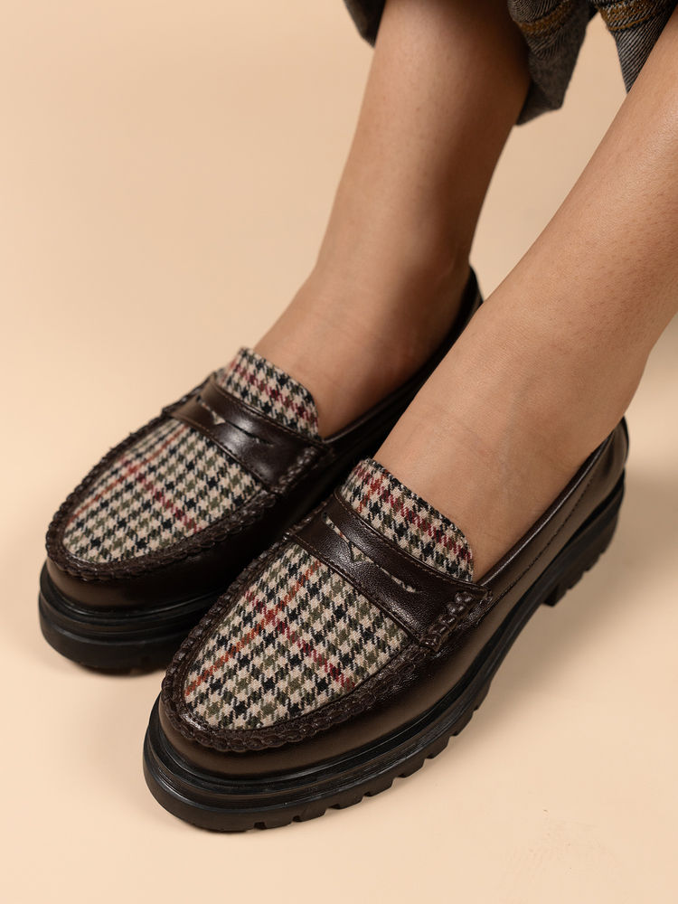 Theater Women Dr Storm Brown Printed Penny Loafers-image-3