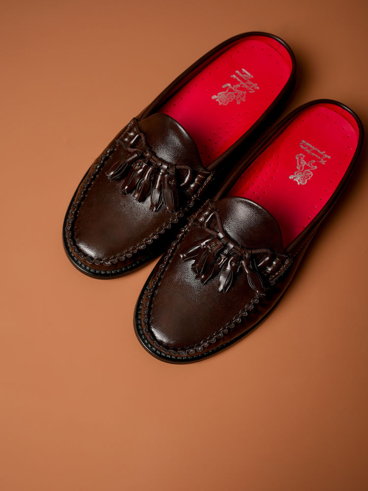 Theater Women Sherlocks Brown Round Toe Tassel Loafers-image-41