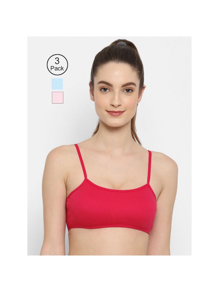 Floret Non Padded & Wire Free Full Coverage Sports Bra (Pack of 3)-picture-23