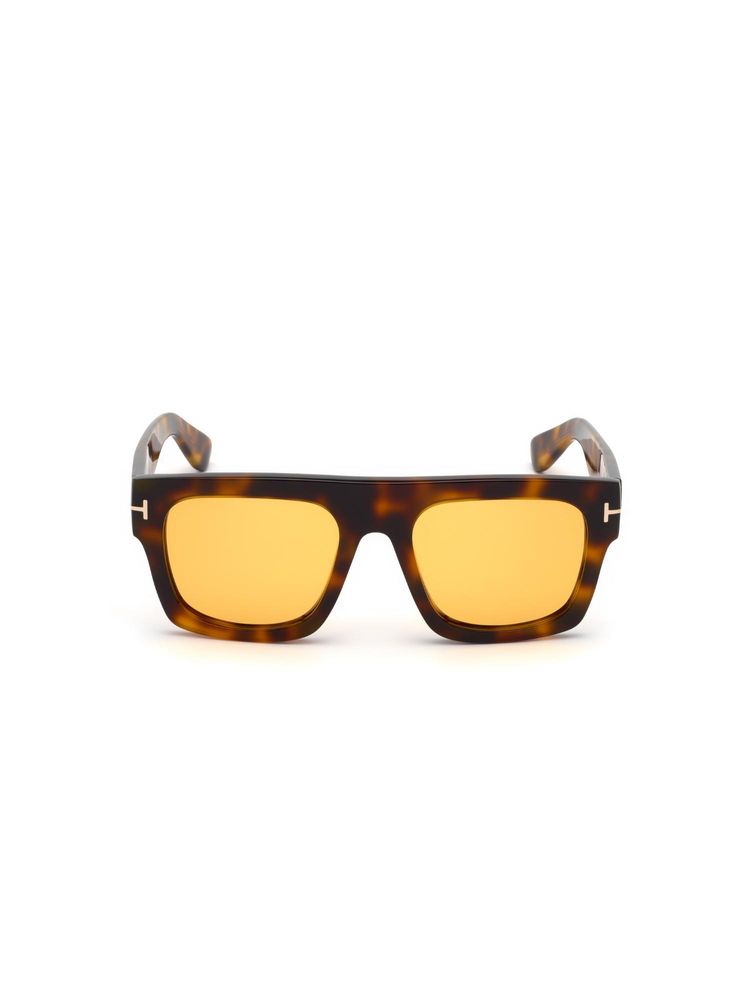 tom ford eyewear Tom Ford FT0711 53 56E Yellow Printed Acetate Square Sunglasses (53)-picture-1