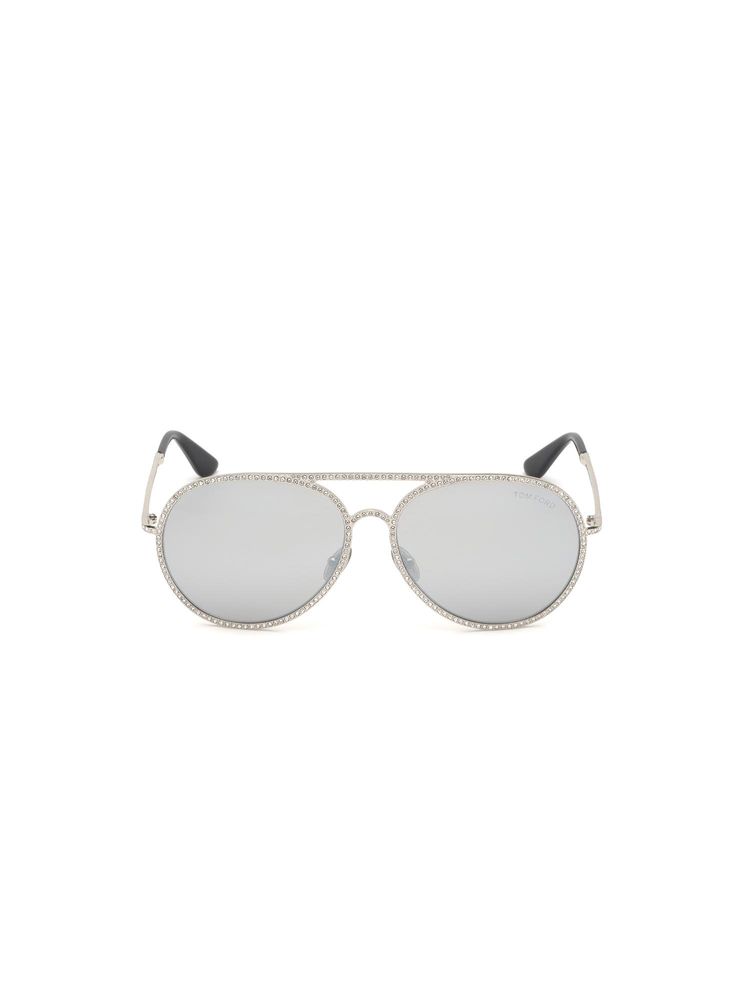 tom ford eyewear Tom Ford FT0728 59 18C Grey Solid Metal Pilot Sunglasses (59)-picture-2