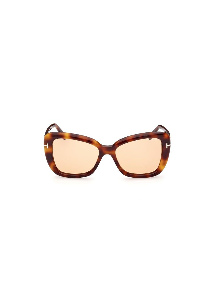 Tom Ford FT1008 55 53E. Brown Printed Acetate Cat Eye Sunglasses (55)-image-4