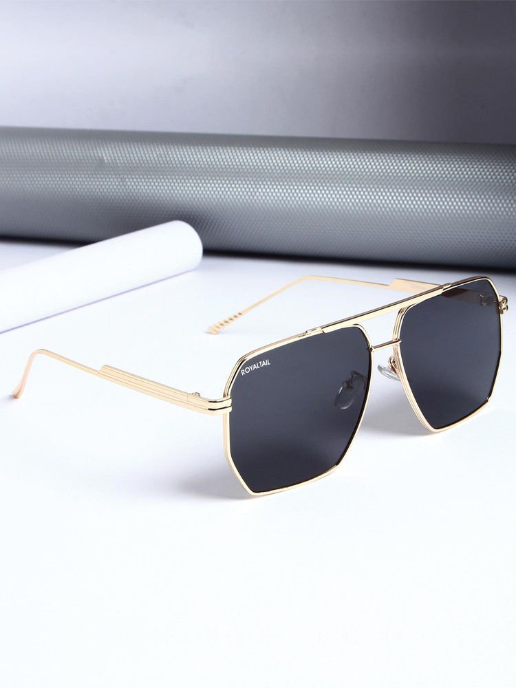 ROYALTAIL RT-SUNG-060 Black Solid Metal Pilot Sunglasses (60)-image-25