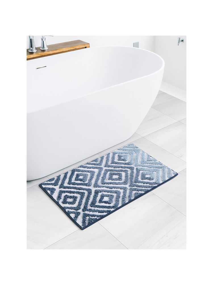 Obsessions Quick Dry Anti Skid Bath Mat, Blue-image-49