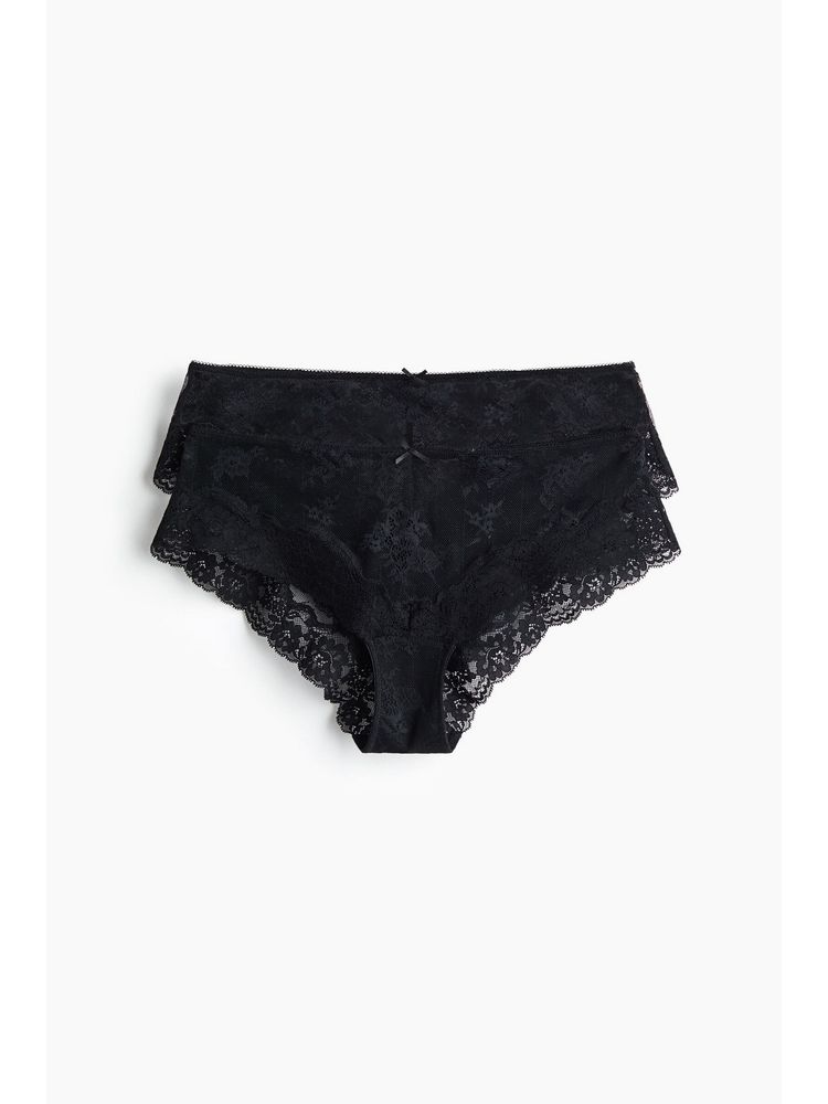 H&M Women Black 2-Pack Lace Hipster Briefs-picture-25