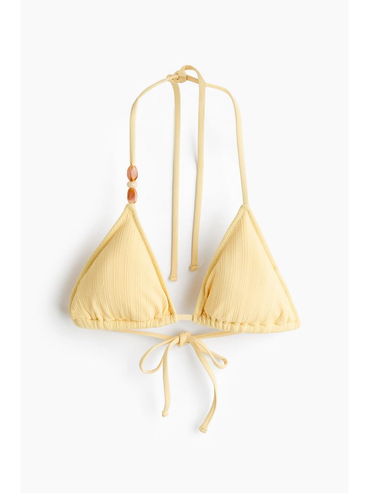 H&M Women Yellow Padded Triangle Bikini Top-picture-16