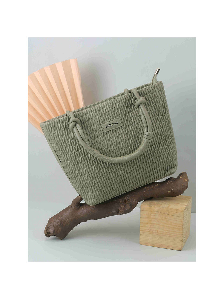 Mochi Women Textured Green Satchel Bag (10)-picture-20