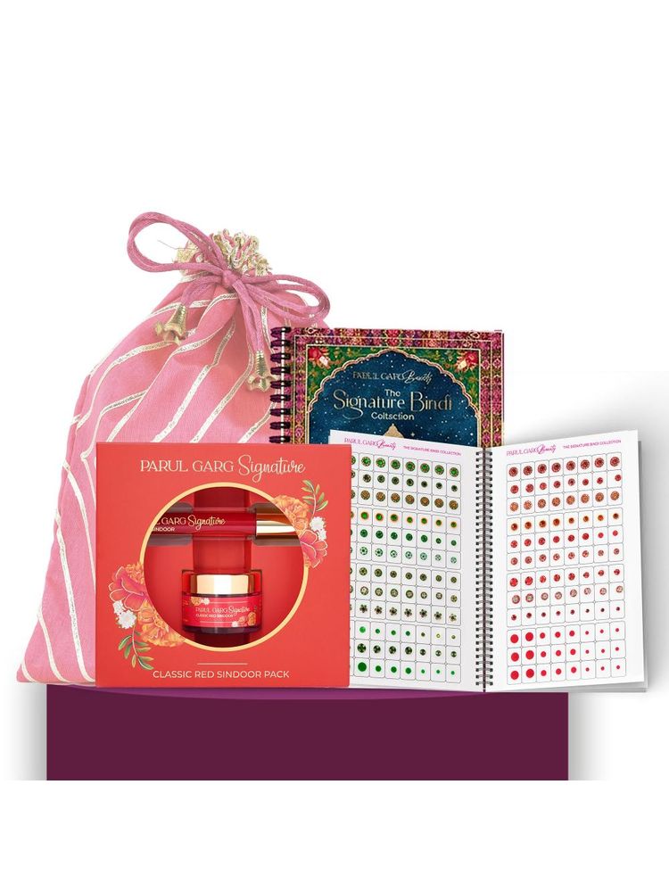 Parul Garg Beauty Shringar Glam Pack With Bindi Book, Sindoor & Pink Potli Festive Gift Set-picture-28
