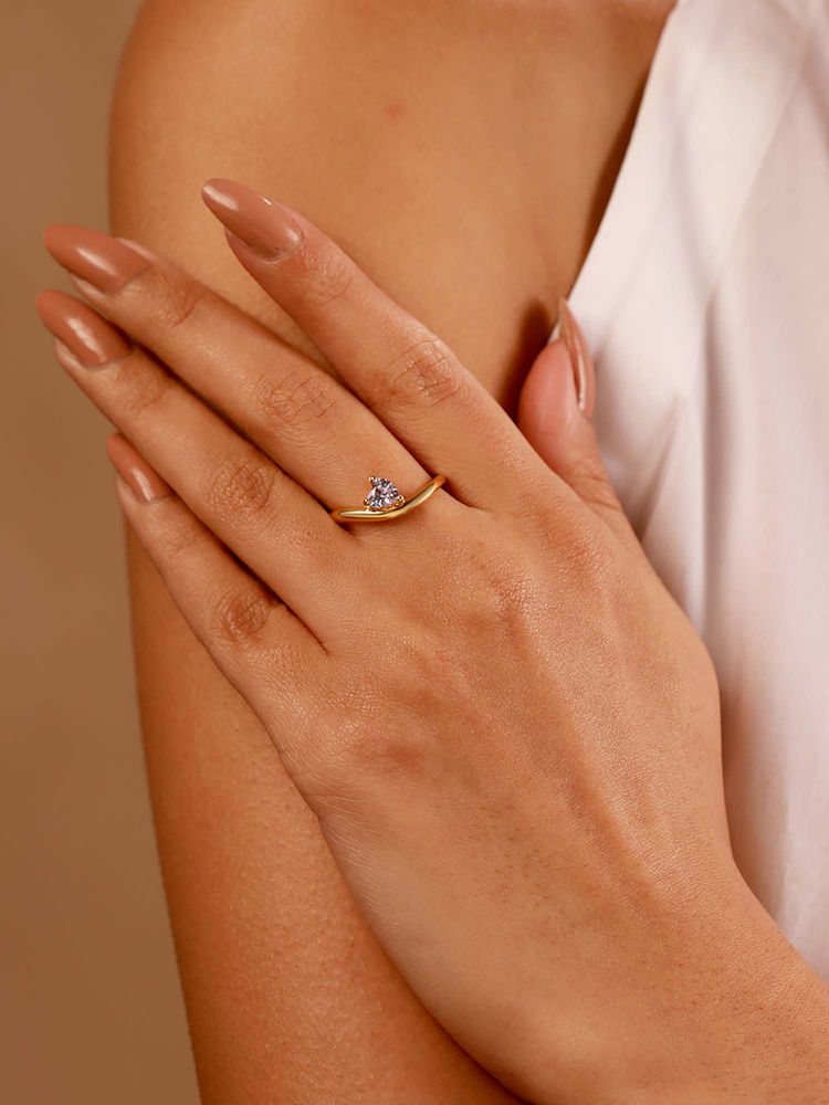 Voylla White Brass Stones Ring-picture-17