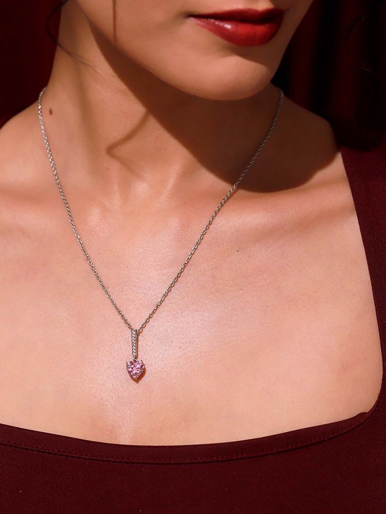 Voylla Pink Sterling Silver Sterling Silver Necklace-picture-40