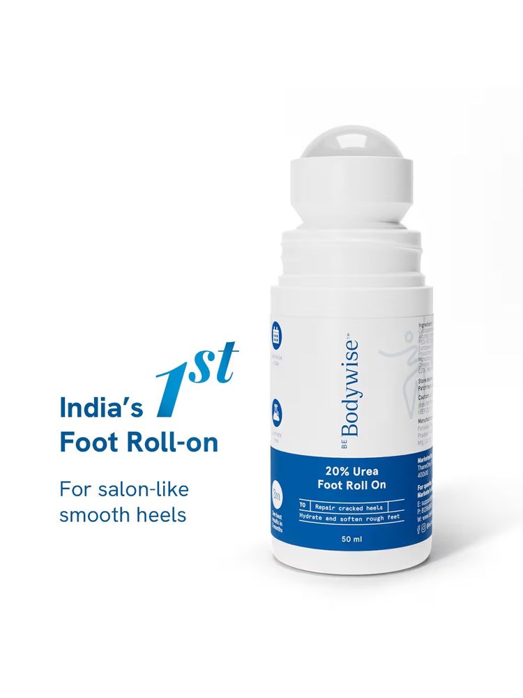 Be Bodywise 20% Urea Foot & Heel Roll On For Dry Feet & Cracked Heels With Urea & Lactic Acid