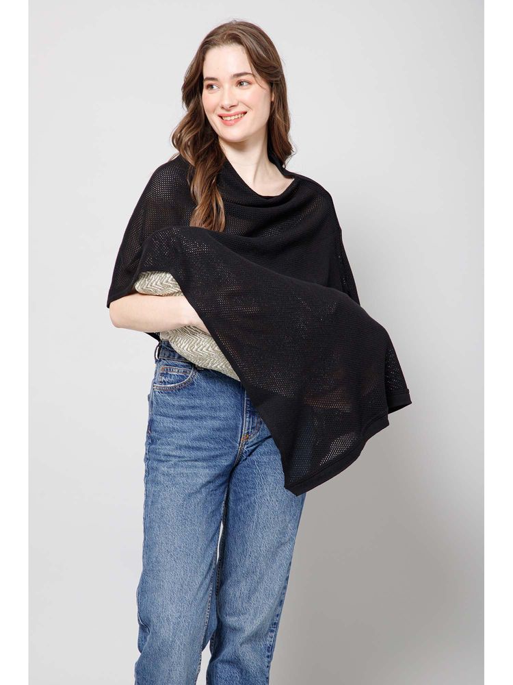 Zelena Nursing Cover - Multi-Use Breathable Feeding Apron for Mothers - Black-image-44