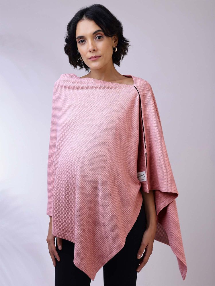 Zelena Nursing Cover - Premium Breathable Feeding Poncho - Pink-image-48