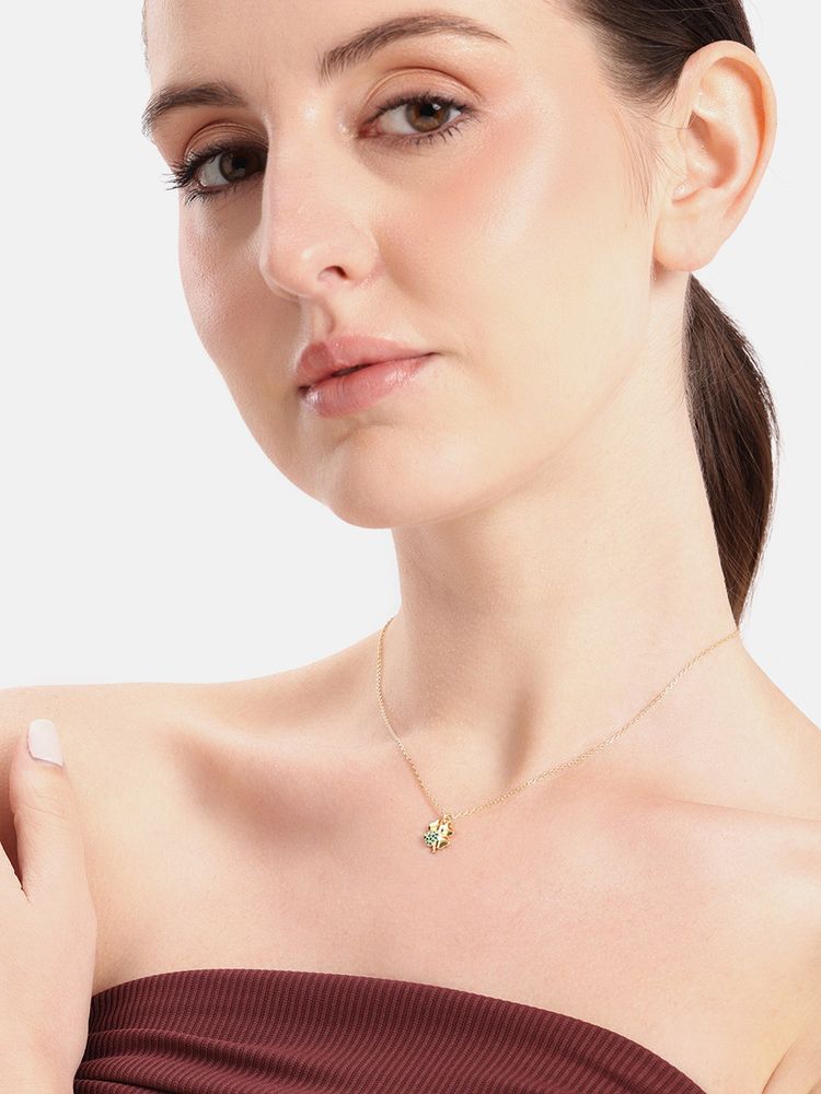 Carlton London 18K Gold Plated 4-Clover Pendant Necklace