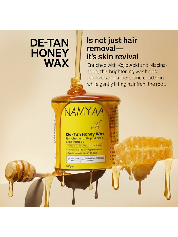 Namyaa De-Tan Honey Wax With Wooden Knife & Strips-image-46