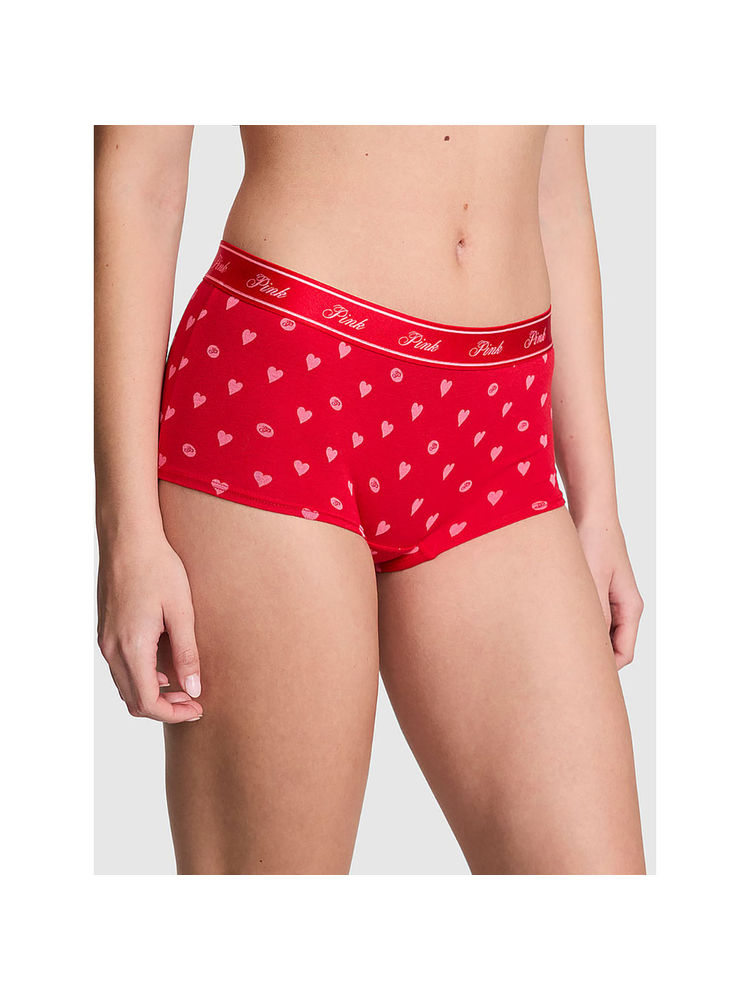 victoria's secret intimates Victoria's Secret PINK Logo Cotton Shine Boyshort Panty Red-picture-26