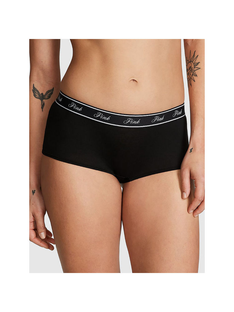victoria's secret intimates Victoria's Secret PINK Logo Cotton Boyshort Panty Black-picture-17