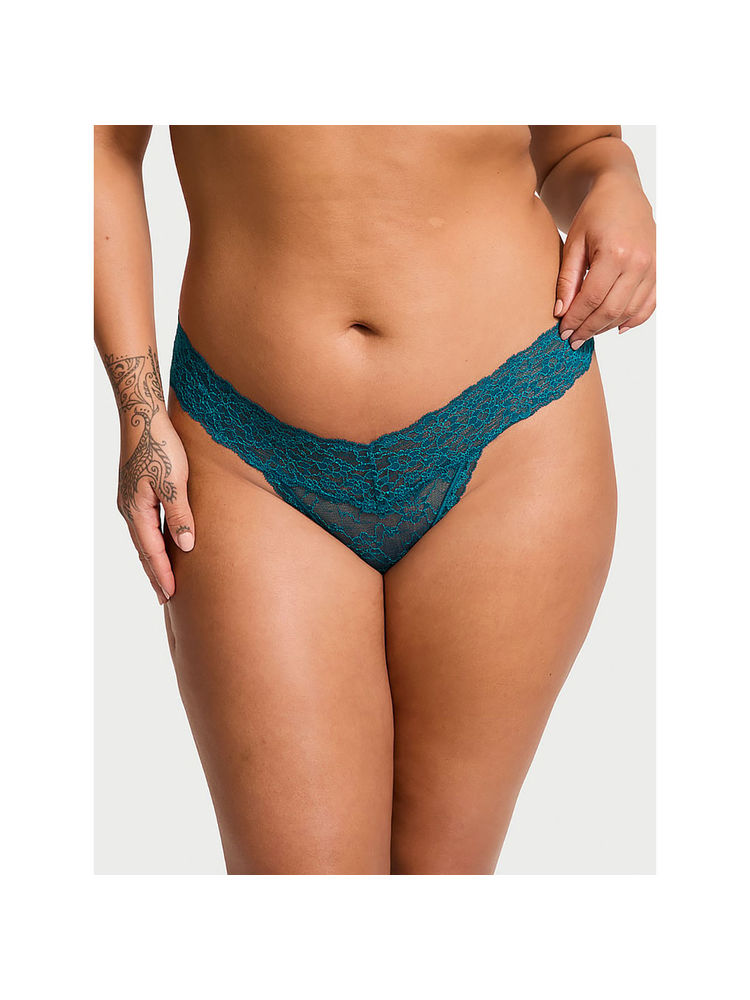 victoria's secret intimates Victoria's Secret The Lacie Lace Thong Panty Blue-picture-40