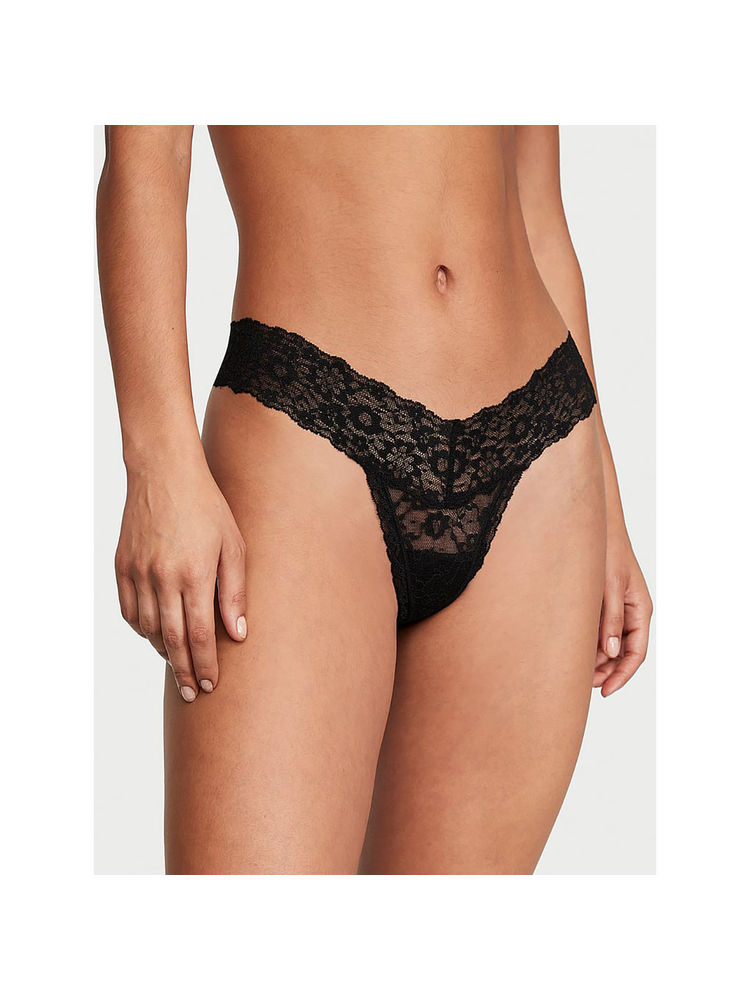 victoria's secret intimates Victoria's Secret The Lacie Lace Thong Panty Black-picture-33
