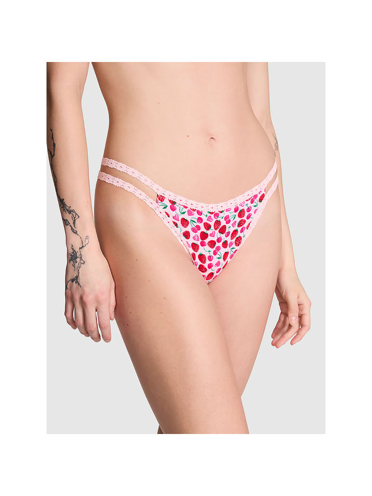 victoria's secret intimates Victoria's Secret PINK Wink Strappy Thong Panty Pink-picture-46