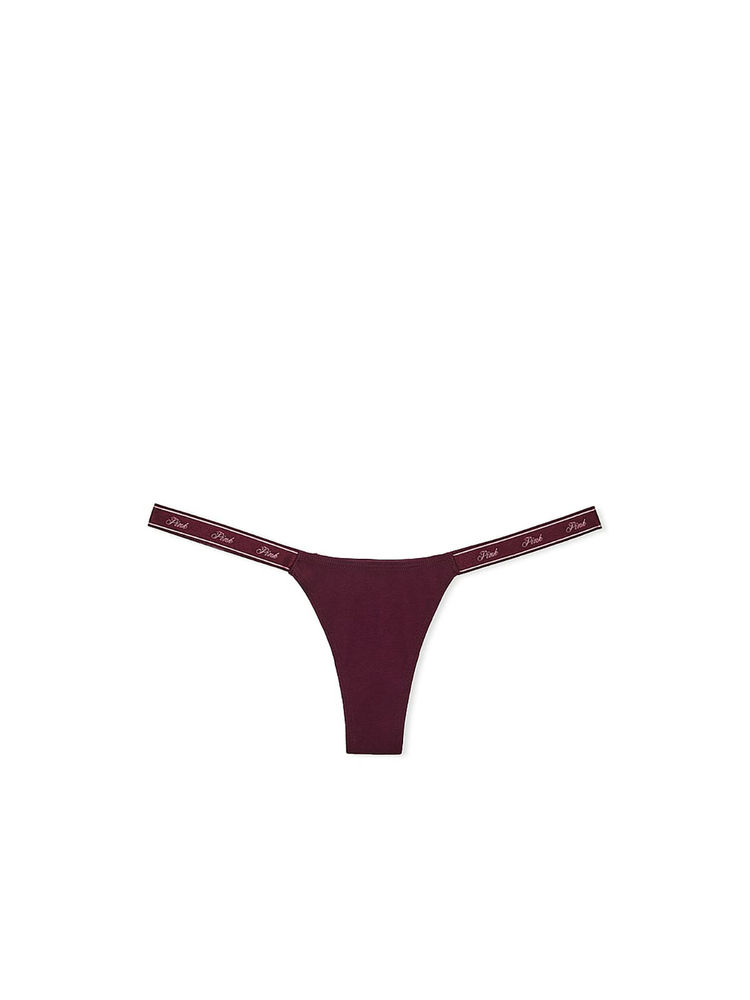 victoria's secret intimates Victoria's Secret PINK Logo Cotton Micro Thong Panty Purple-picture-12