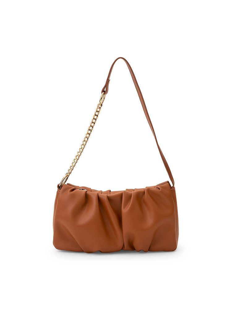 MIRAGGIO Irene Soft Gathered Shoulder Bag -Brown-picture-15