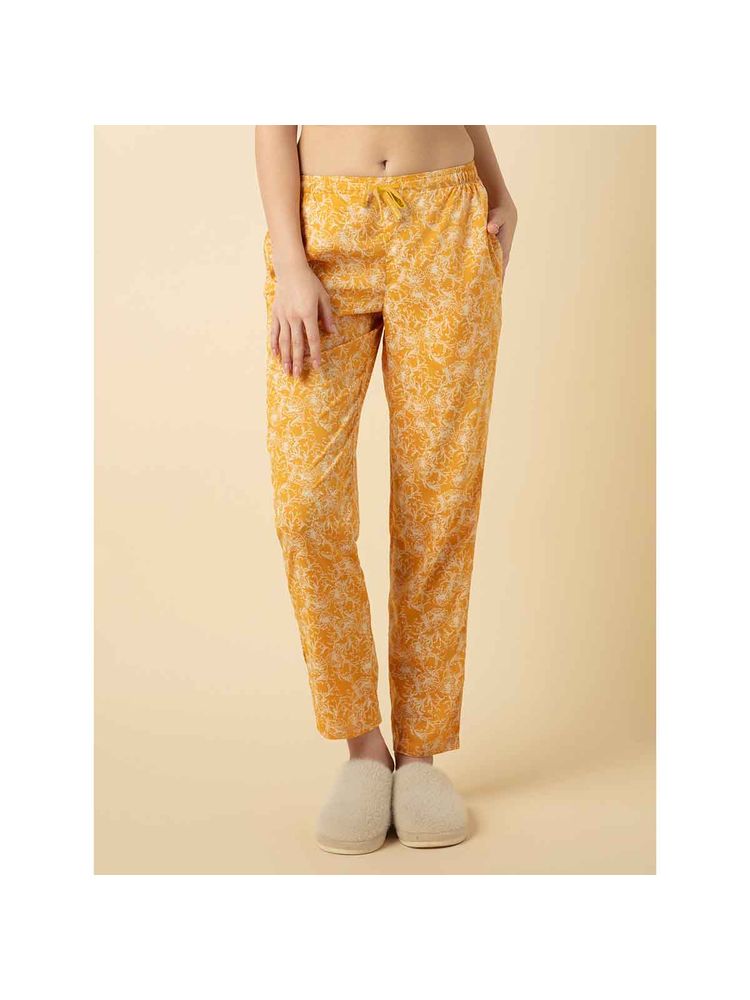 Van Heusen Woman Lingerie and Athleisure Yellow Printed Relaxed Fit Pyjama-picture-14
