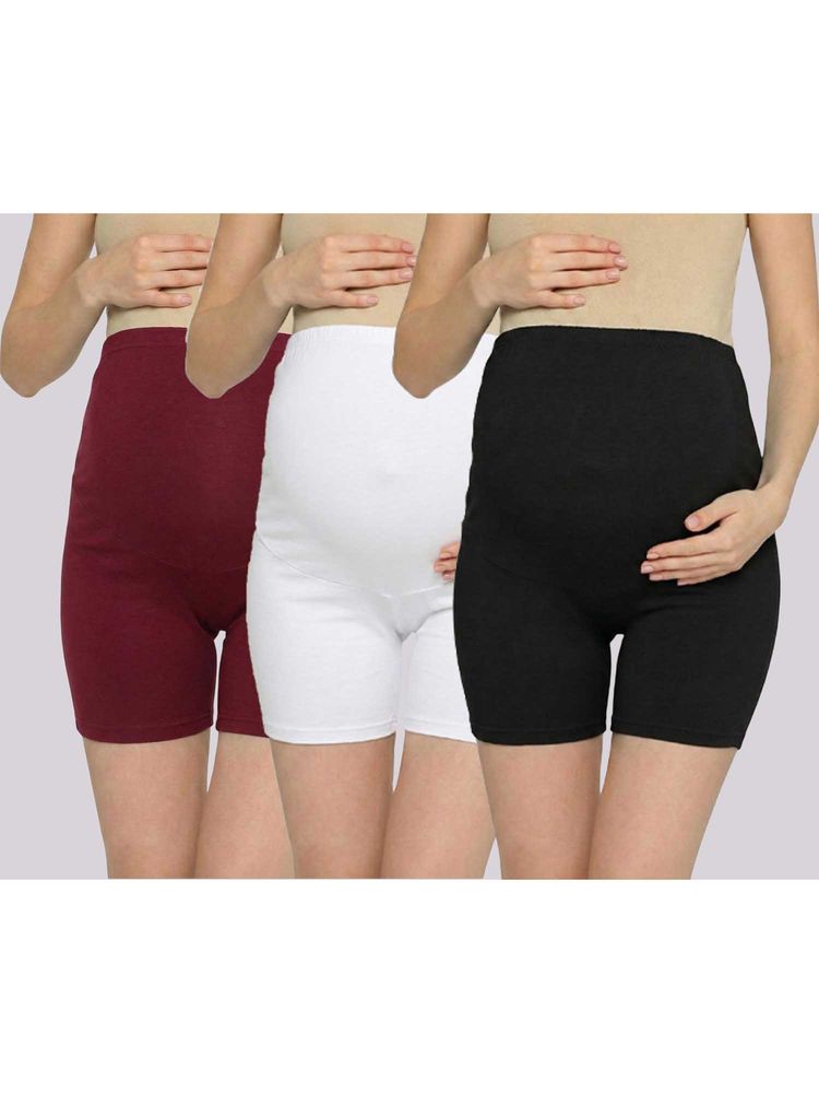 Evamomies Hight Waist Maternity Shorts Multi-Color (Pack of 3)-image-20