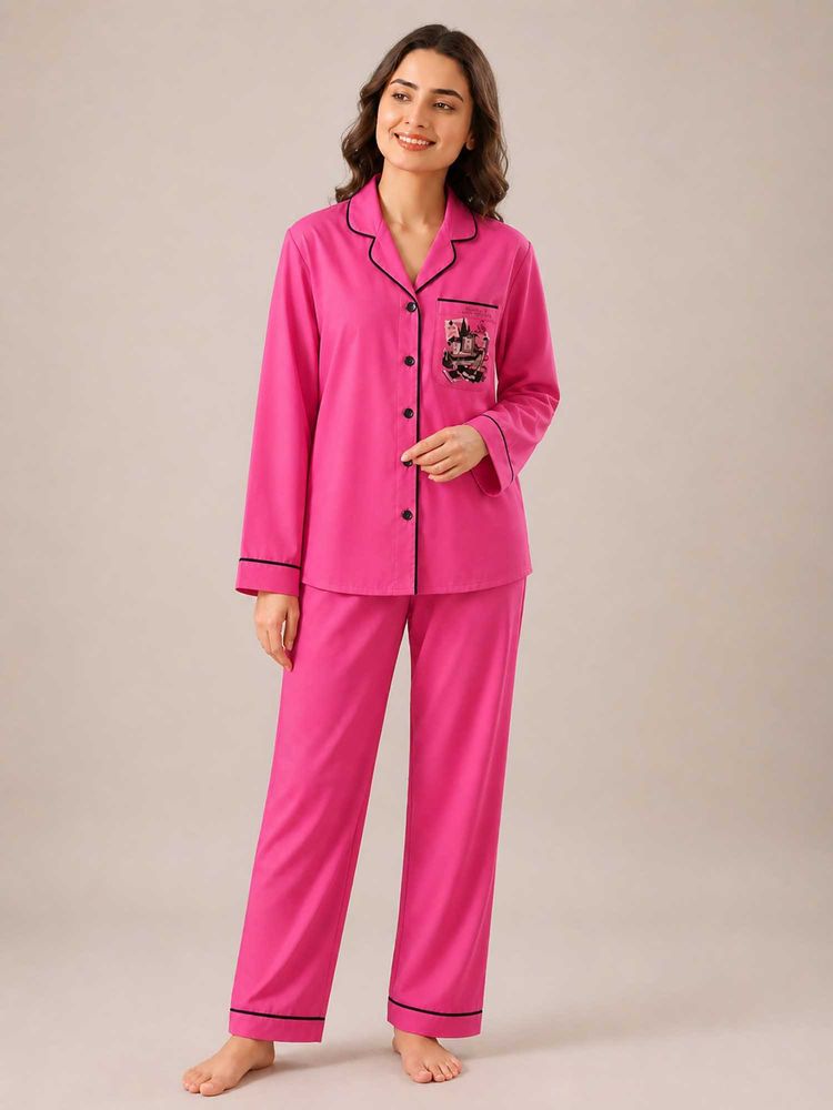 Shopbloom Prada Pink Dreams Long Sleeve Womens Nightsuit-image-29